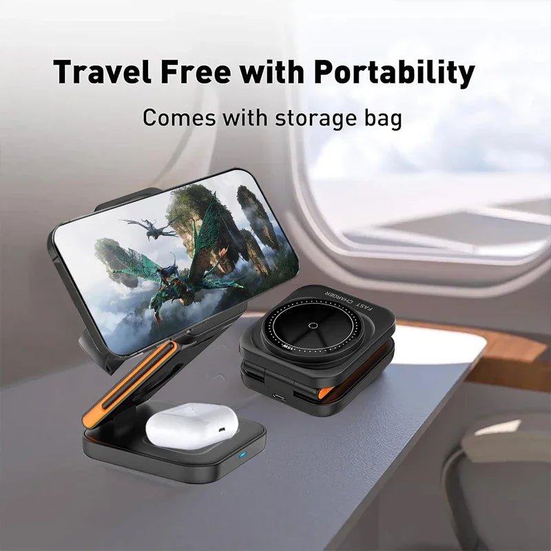 Station de Charge Sans Fil 3-en-1 Pliable Magnétique 30W iPhone - NGSHOP-ONE