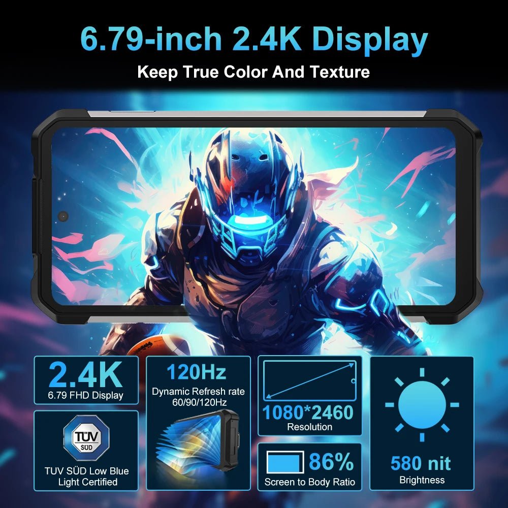 Tank 2 PRO Smartphone robuste avec projecteur, stockage de 256 Go, batterie 23 800 mAh - NGSHOP-ONE