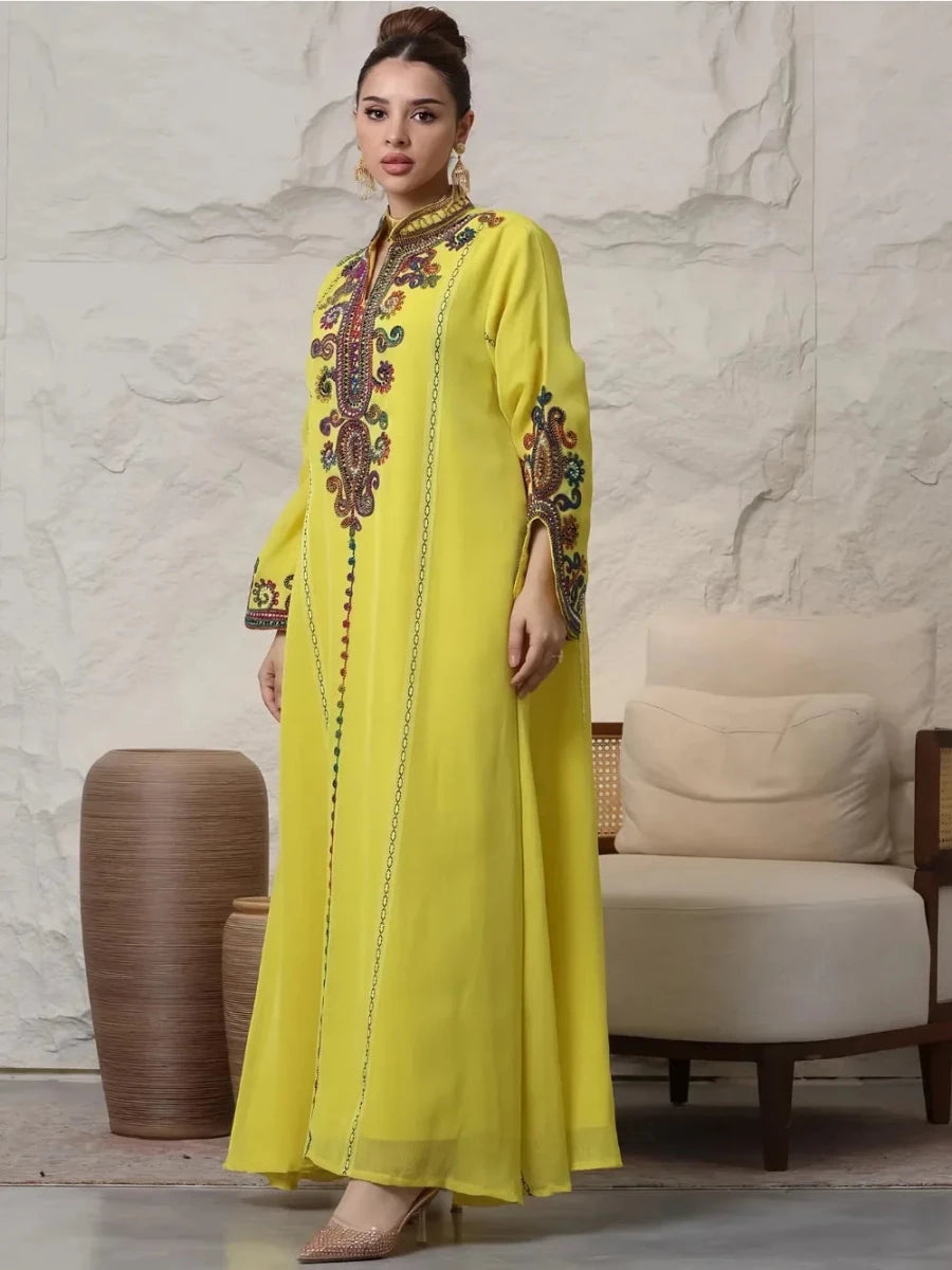 Abaya pour femmes, robe de soirée brodée, longue robe - NGSHOP-ONE