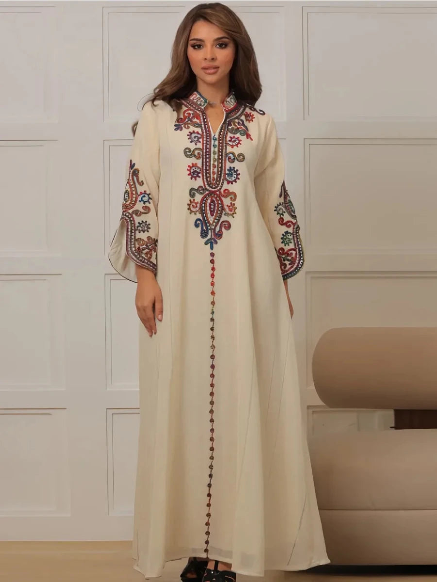 Abaya pour femmes, robe de soirée brodée, longue robe - NGSHOP-ONE
