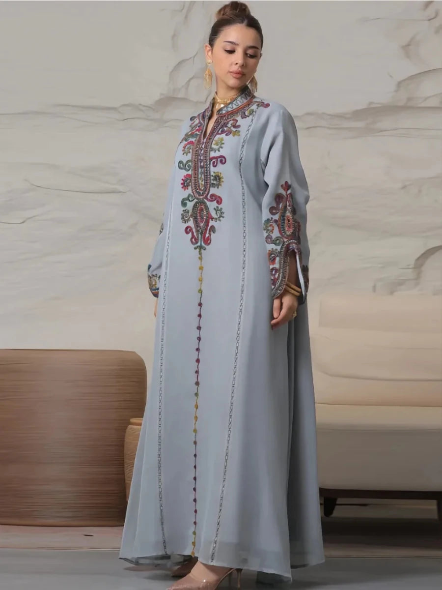 Abaya pour femmes, robe de soirée brodée, longue robe - NGSHOP-ONE