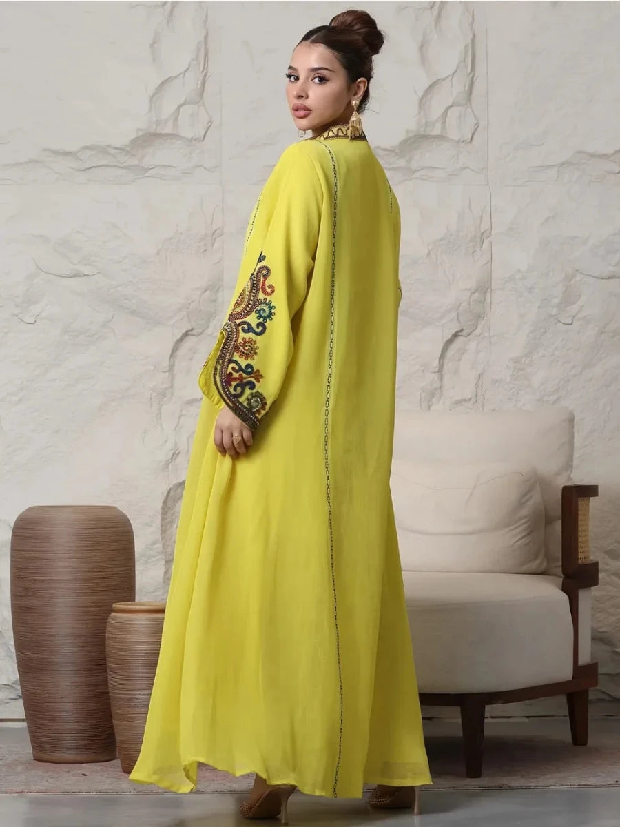 Abaya pour femmes, robe de soirée brodée, longue robe - NGSHOP-ONE