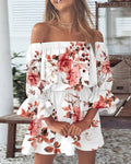 Blouse Fleurie à Épaules Dénudées Style Boho pour Femme - NGSHOP-ONE