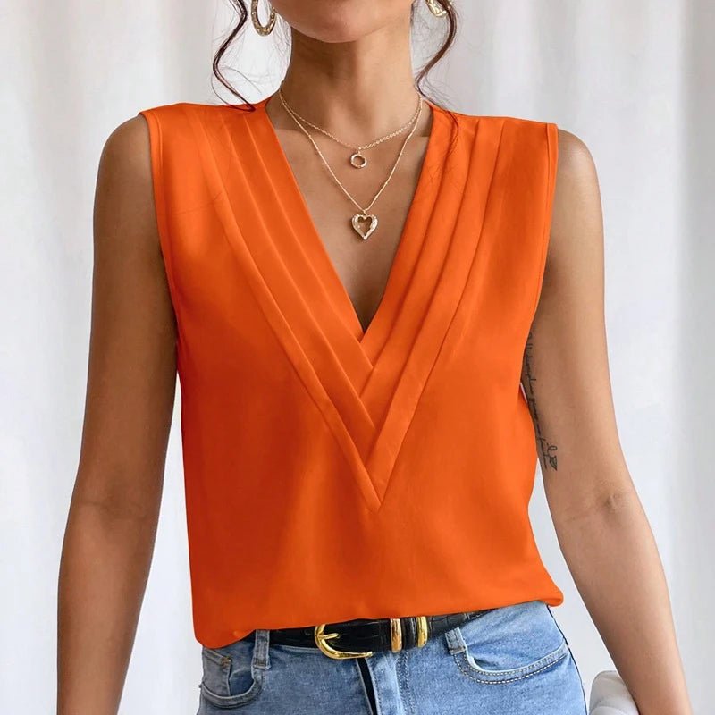 Blouse Sans Manches Décontractée et Fluide pour Femme Style Été - NGSHOP-ONE