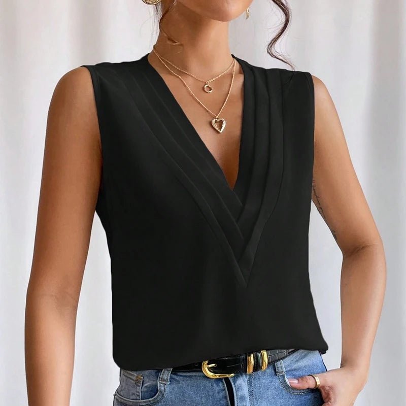 Blouse Sans Manches Décontractée et Fluide pour Femme Style Été - NGSHOP-ONE