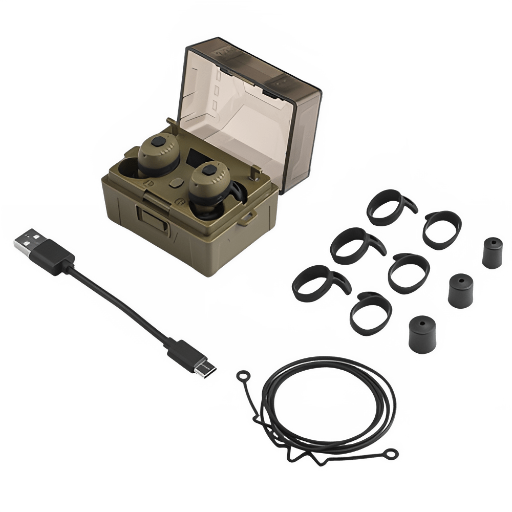 Bouchons d'oreilles de tir ANC NRR27dB -Écouteurs Bluetooth tactiques avec réduction active du bruit - NGSHOP-ONE