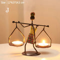 Bougeoir nordique en métal, sculpture abstraite, porte-bougie décoratif, figurines artisanales. - NGSHOP-ONE