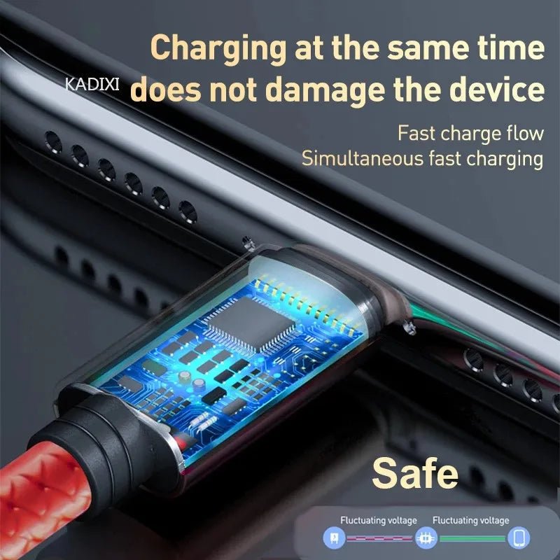 Câble de charge rapide 3 en 1 Lovebay pour iPhone, Huawei et Samsung - Cordon tressé nylon - NGSHOP-ONE