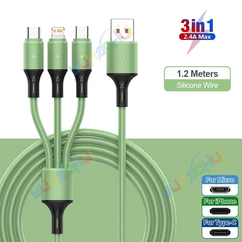 Câble USB 3 en 1 Charge Rapide pour iPhone et Android - NGSHOP-ONE