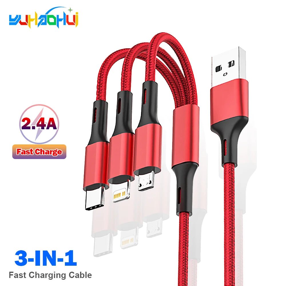 Câble USB 3 en 1 Charge Rapide pour iPhone et Android - NGSHOP-ONE