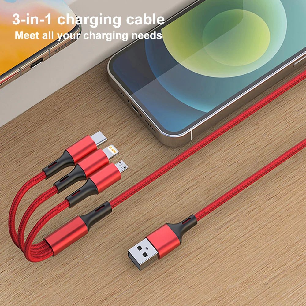 Câble USB 3 en 1 Charge Rapide pour iPhone et Android - NGSHOP-ONE