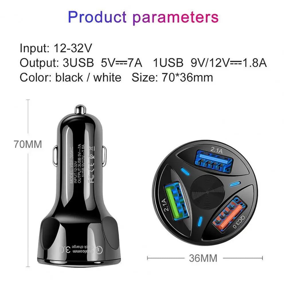 Chargeur de Voiture Rapide QC3.0 avec 3 Ports USB 7A - NGSHOP-ONE