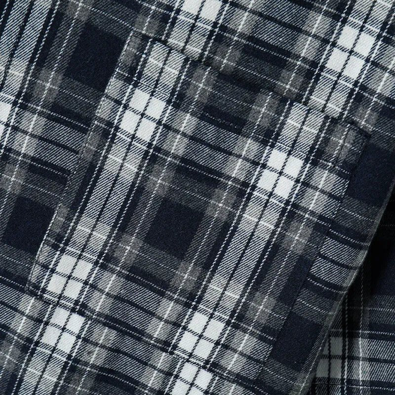 Chemise à capuche à carreaux rétro pour homme, style streetwear hip-hop, coupe ample - NGSHOP-ONE