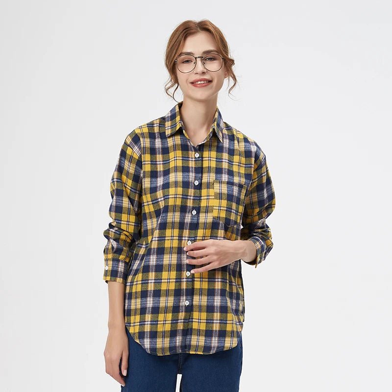 Chemise à carreaux manches longues pour femmes - NGSHOP-ONE