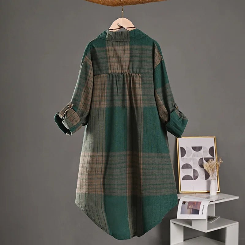 Chemise à carreaux en lin pour femme - NGSHOP-ONE