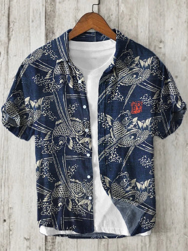 Chemise hawaïenne en lin à manches courtes pour homme, l'indispensable des vacances. - NGSHOP-ONE