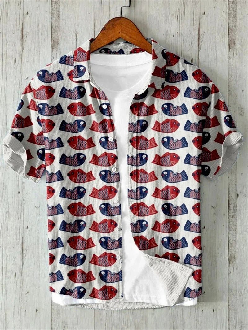 Chemise hawaïenne en lin à manches courtes pour homme, l'indispensable des vacances. - NGSHOP-ONE