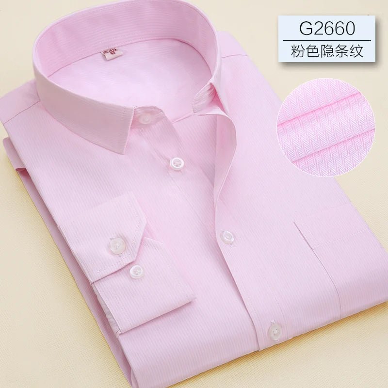 Chemise Formelle Homme Grande Taille Manches Longues sans Repassage - NGSHOP-ONE