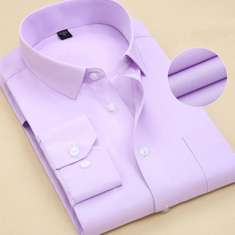 Chemise Formelle Homme Grande Taille Manches Longues sans Repassage - NGSHOP-ONE