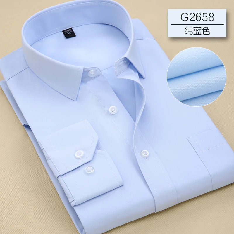 Chemise Formelle Homme Grande Taille Manches Longues sans Repassage - NGSHOP-ONE