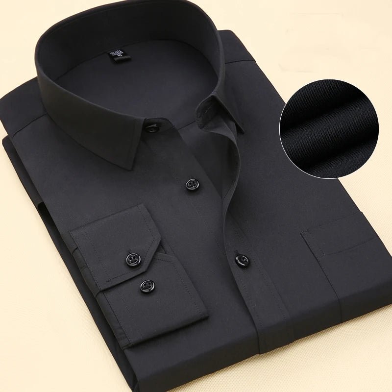 Chemise Formelle Homme Grande Taille Manches Longues sans Repassage - NGSHOP-ONE