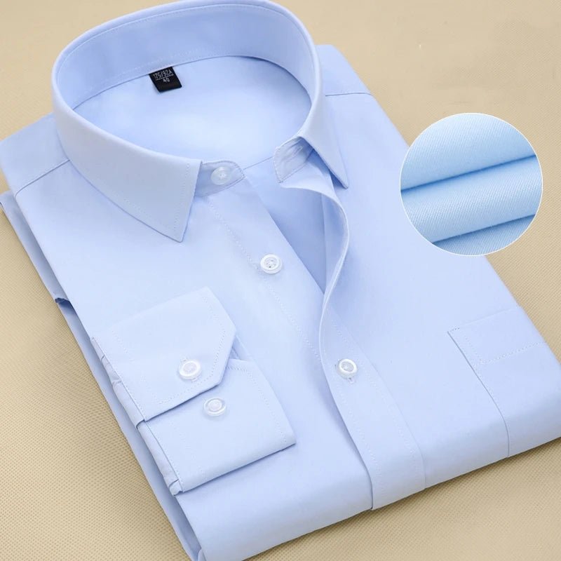 Chemise Formelle Homme Grande Taille Manches Longues sans Repassage - NGSHOP-ONE
