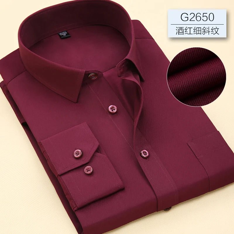 Chemise Formelle Homme Grande Taille Manches Longues sans Repassage - NGSHOP-ONE