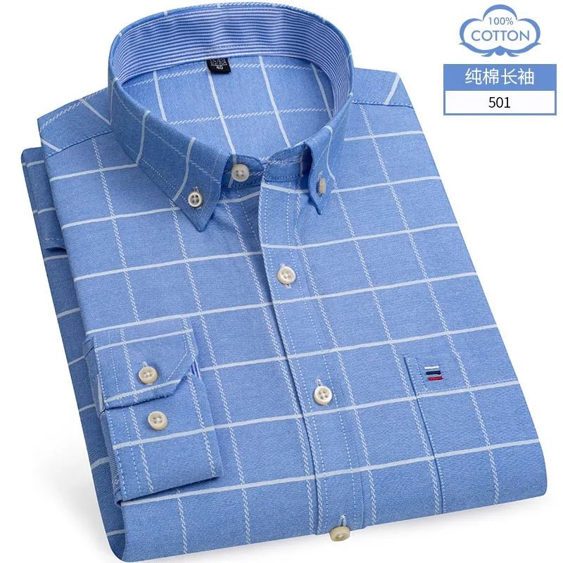 Chemise Homme Coton Oxford Manches Longues Classique Polyvalente - NGSHOP-ONE
