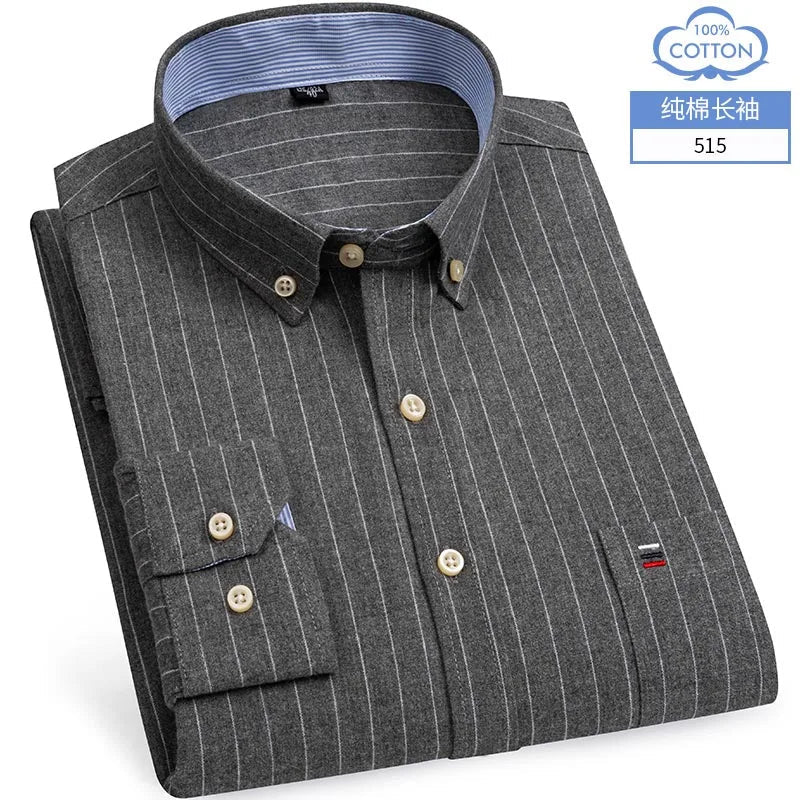 Chemise Homme Coton Oxford Manches Longues Classique Polyvalente - NGSHOP-ONE