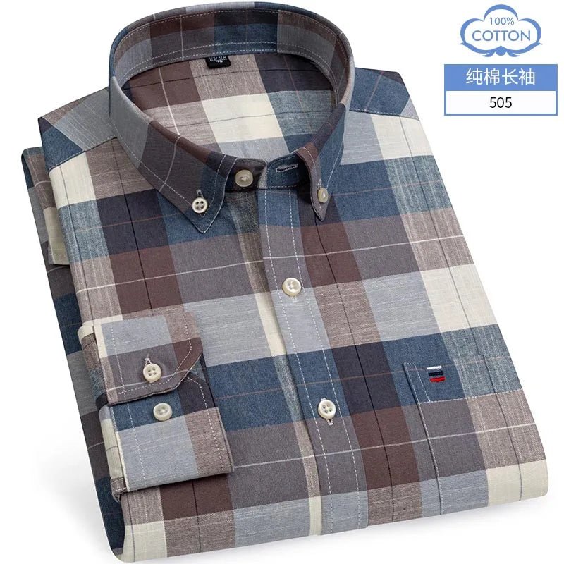 Chemise Homme Coton Oxford Manches Longues Classique Polyvalente - NGSHOP-ONE