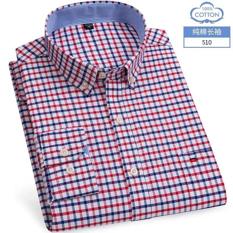 Chemise Homme Coton Oxford Manches Longues Classique Polyvalente - NGSHOP-ONE