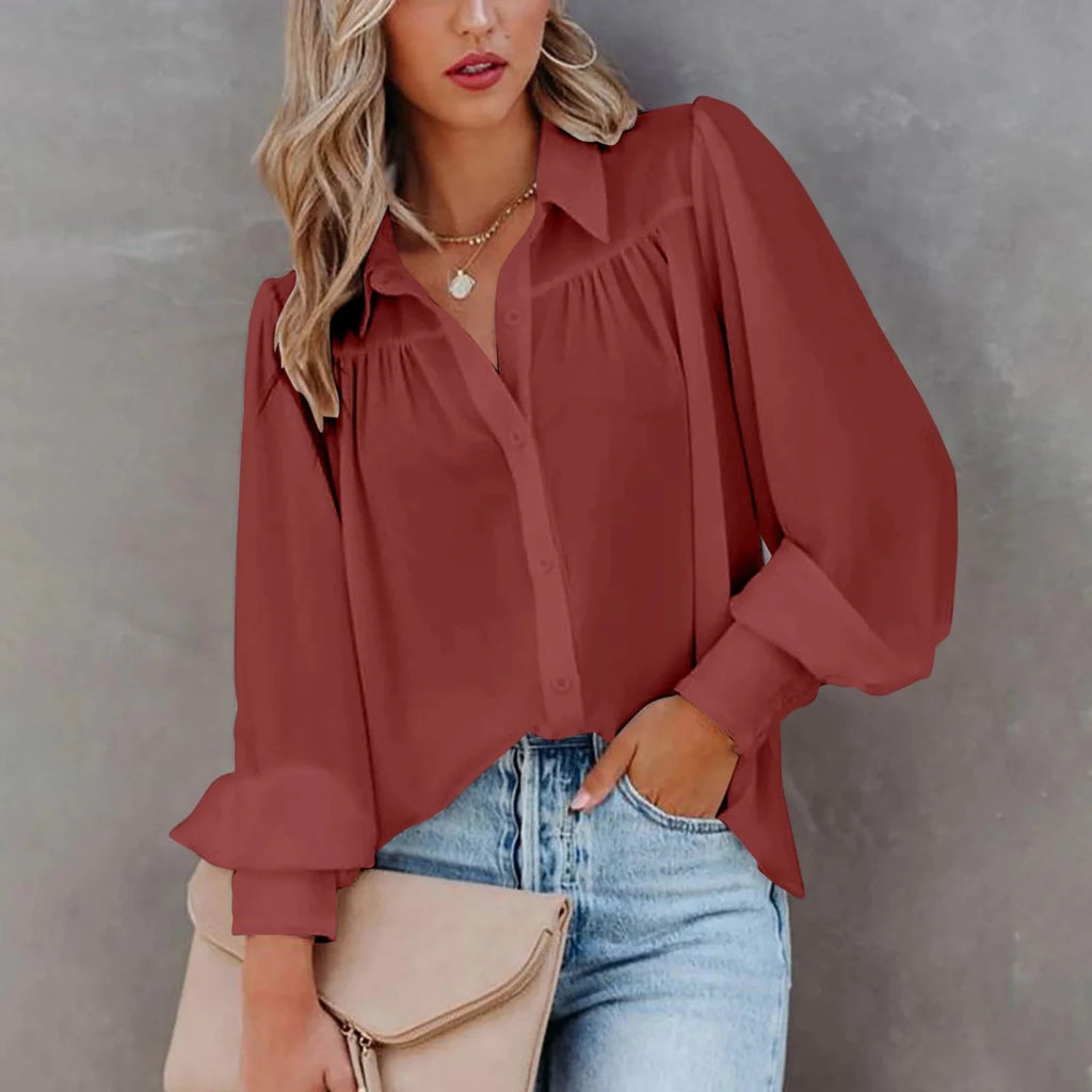 Chemise Oversize pour Femme Blouse Longue Décontractée en Coton - NGSHOP-ONE