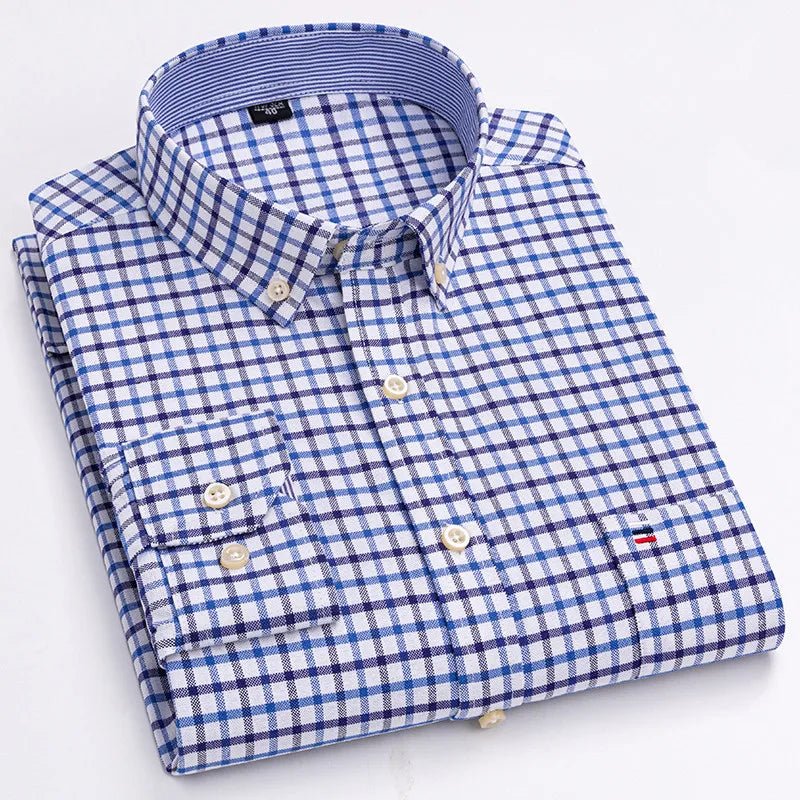 Chemise Oxford Homme 100% Coton Manches Longues Coupe Classique - NGSHOP-ONE