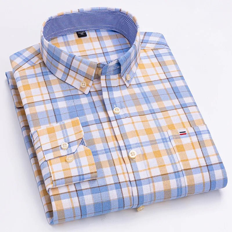 Chemise Oxford Homme 100% Coton Manches Longues Coupe Classique - NGSHOP-ONE