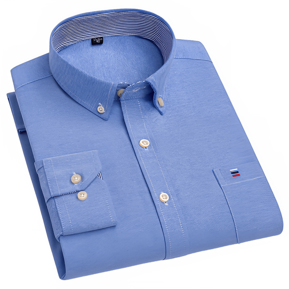 Chemise Oxford Homme 100% Coton Manches Longues Coupe Classique - NGSHOP-ONE