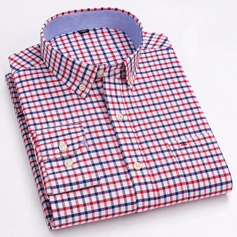 Chemise Oxford Homme 100% Coton Manches Longues Coupe Classique - NGSHOP-ONE