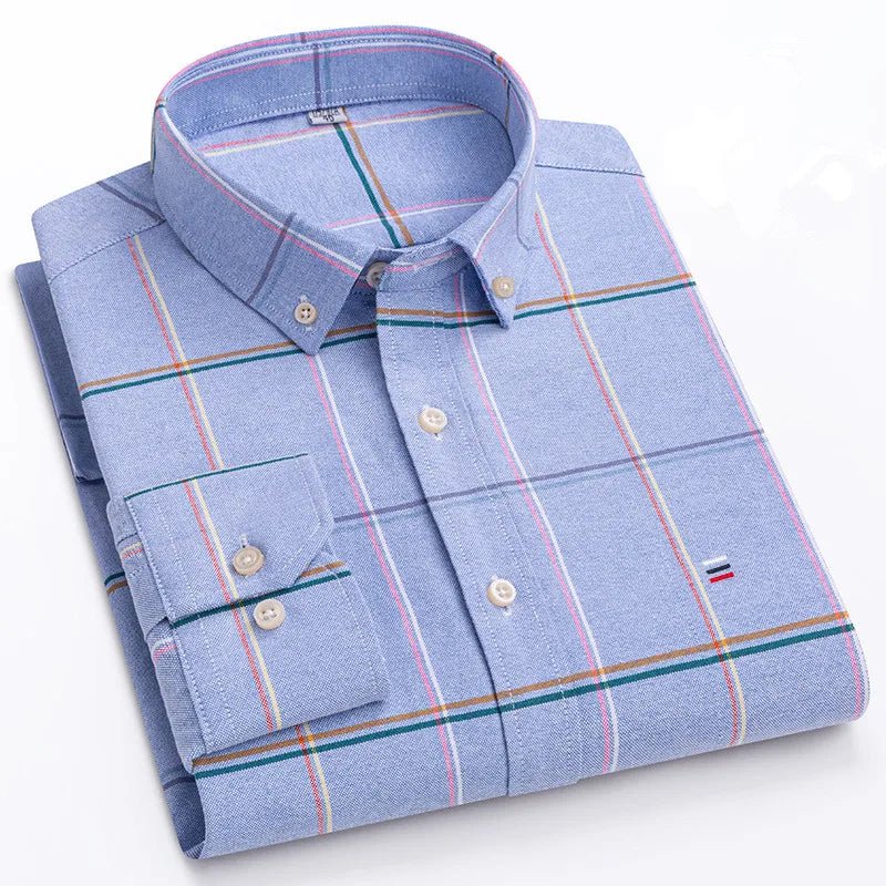 Chemise Oxford Homme 100% Coton Manches Longues Coupe Classique - NGSHOP-ONE