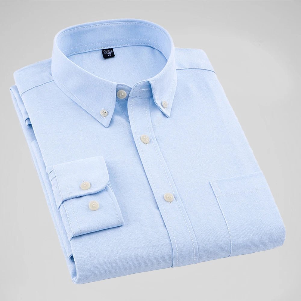 Chemise Oxford homme 2025, coton 70 %, manches longues, décontracté, qualité supérieure - NGSHOP-ONE