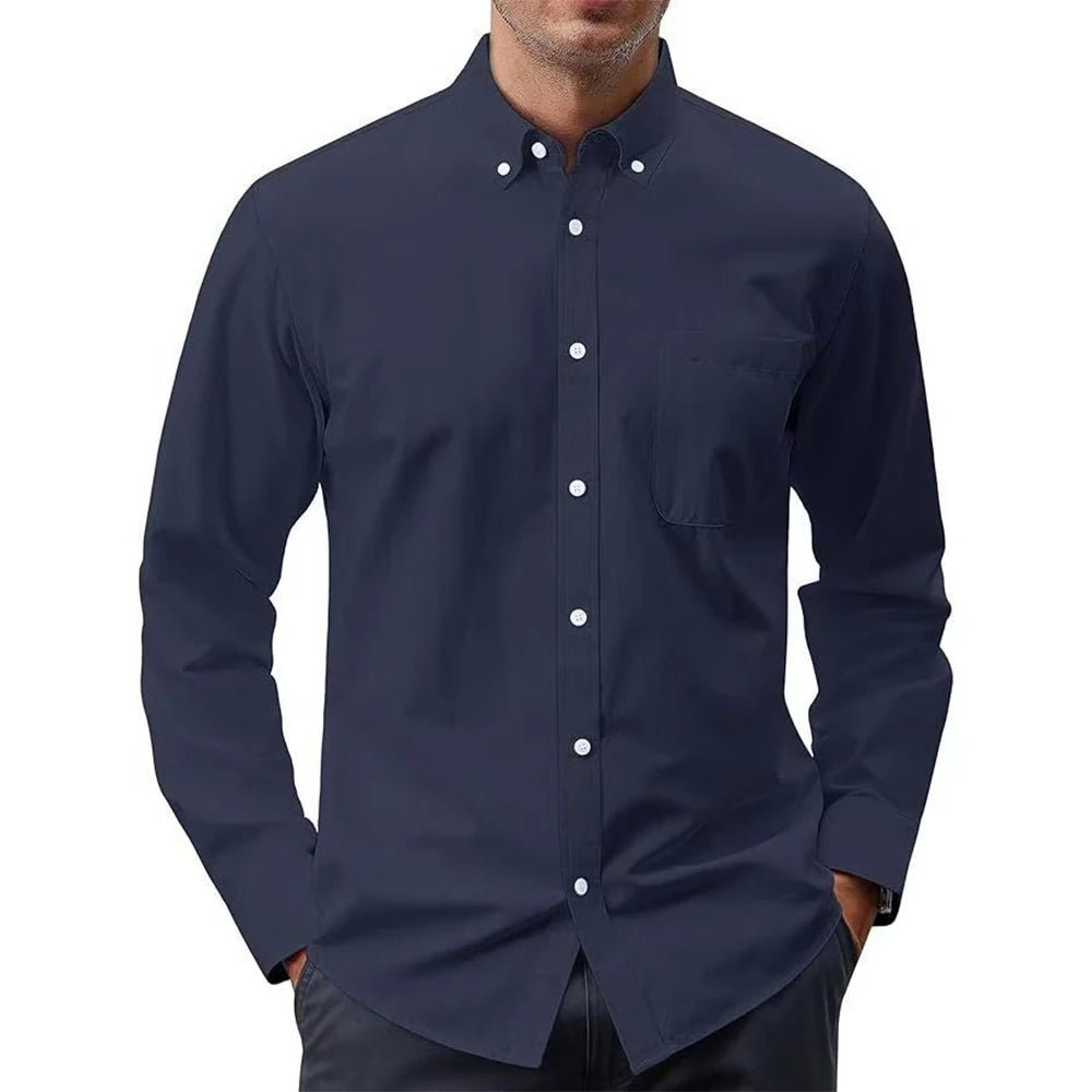 Chemise Oxford homme 2025, coton 70 %, manches longues, décontracté, qualité supérieure - NGSHOP-ONE
