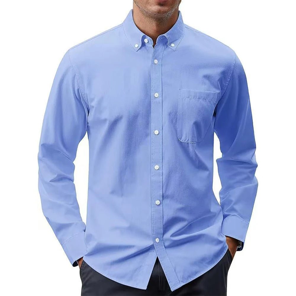 Chemise Oxford homme 2025, coton 70 %, manches longues, décontracté, qualité supérieure - NGSHOP-ONE