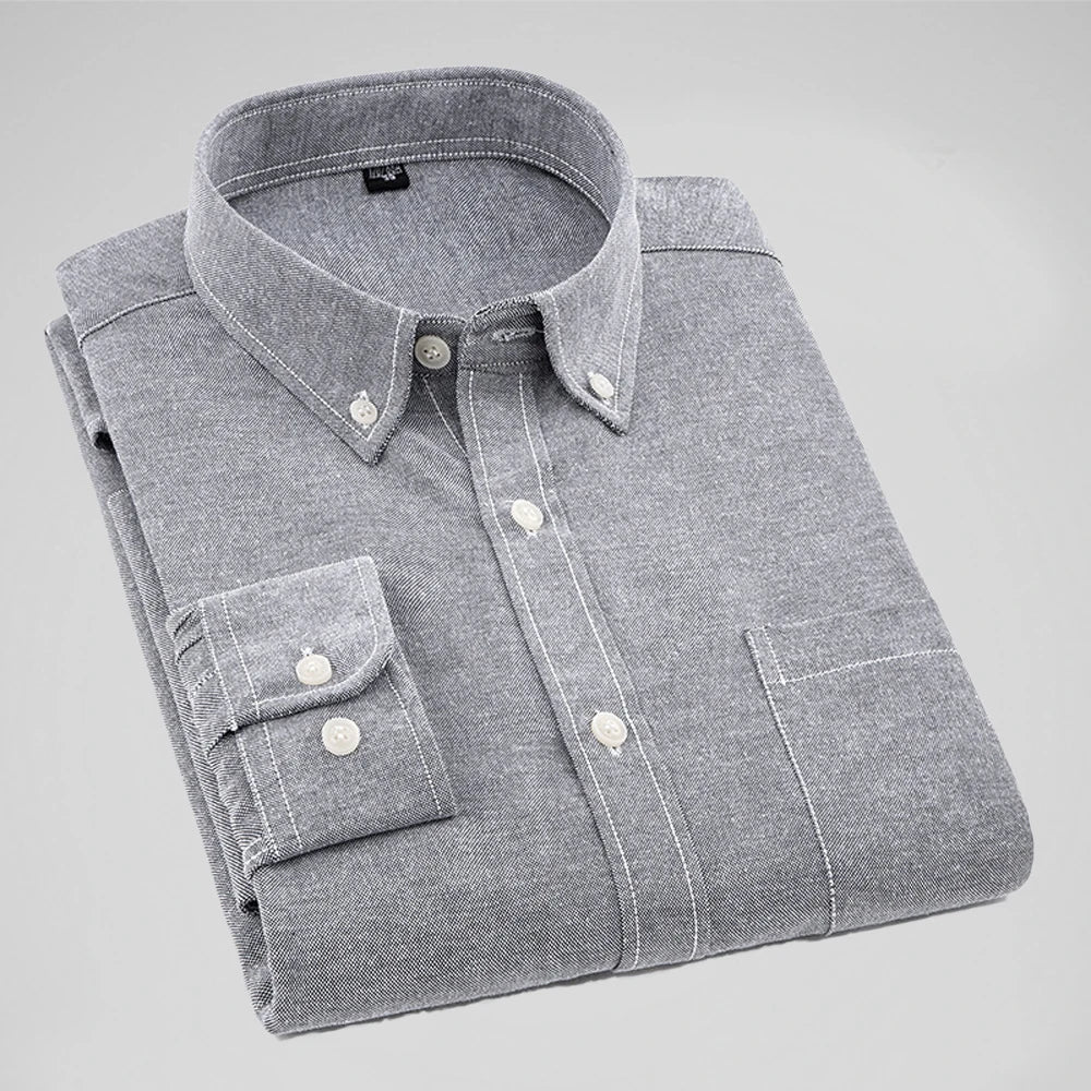 Chemise Oxford homme 2025, coton 70 %, manches longues, décontracté, qualité supérieure - NGSHOP-ONE
