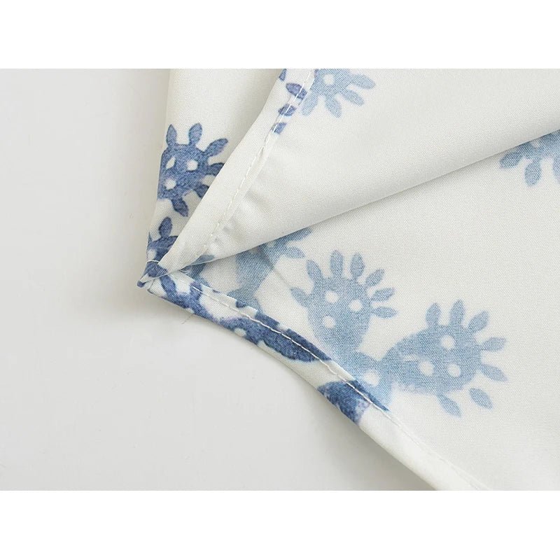 Chemises à boutons imprimées pour femmes, col montant, style streetwear décontracté. - NGSHOP-ONE