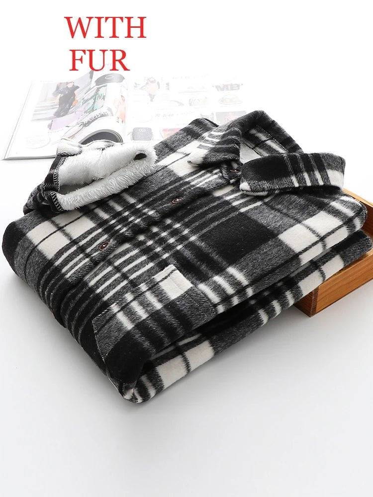 Chemises à carreaux épaisses en velours pour femmes - NGSHOP-ONE