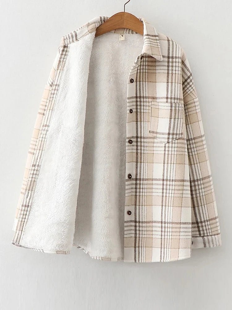 Chemises à carreaux épaisses en velours pour femmes - NGSHOP-ONE