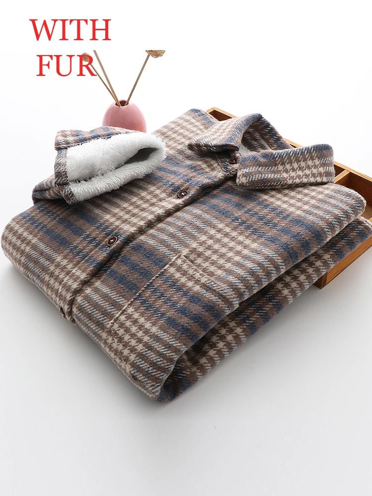 Chemises à carreaux épaisses en velours pour femmes - NGSHOP-ONE