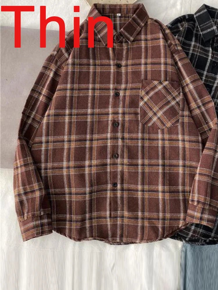 Chemises à carreaux épaisses en velours pour femmes - NGSHOP-ONE