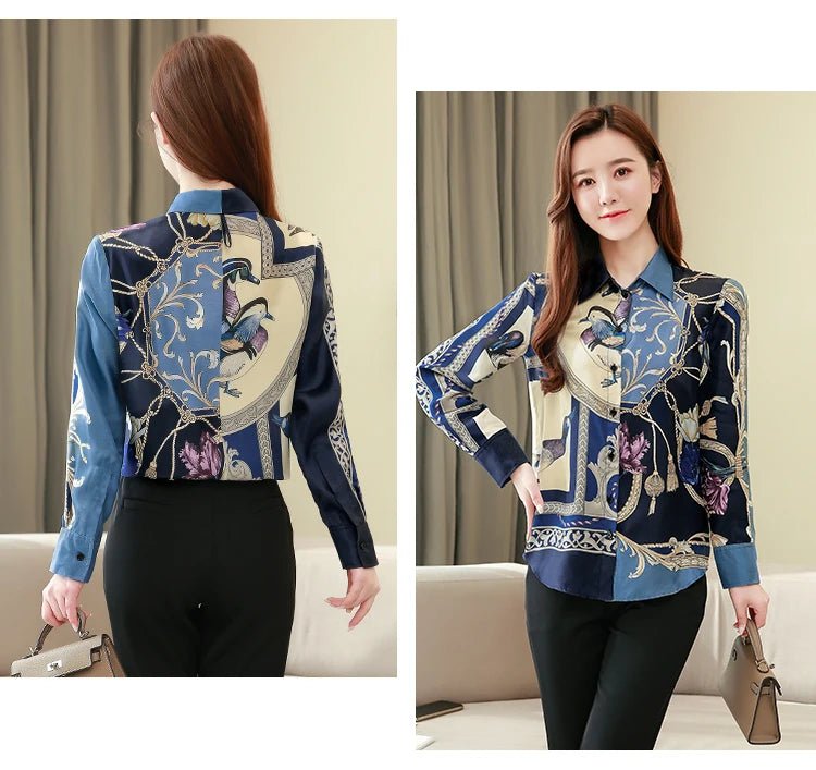 Chemises et blouses pour femmes, imprimé baroque vintage, style défilé de luxe. - NGSHOP-ONE