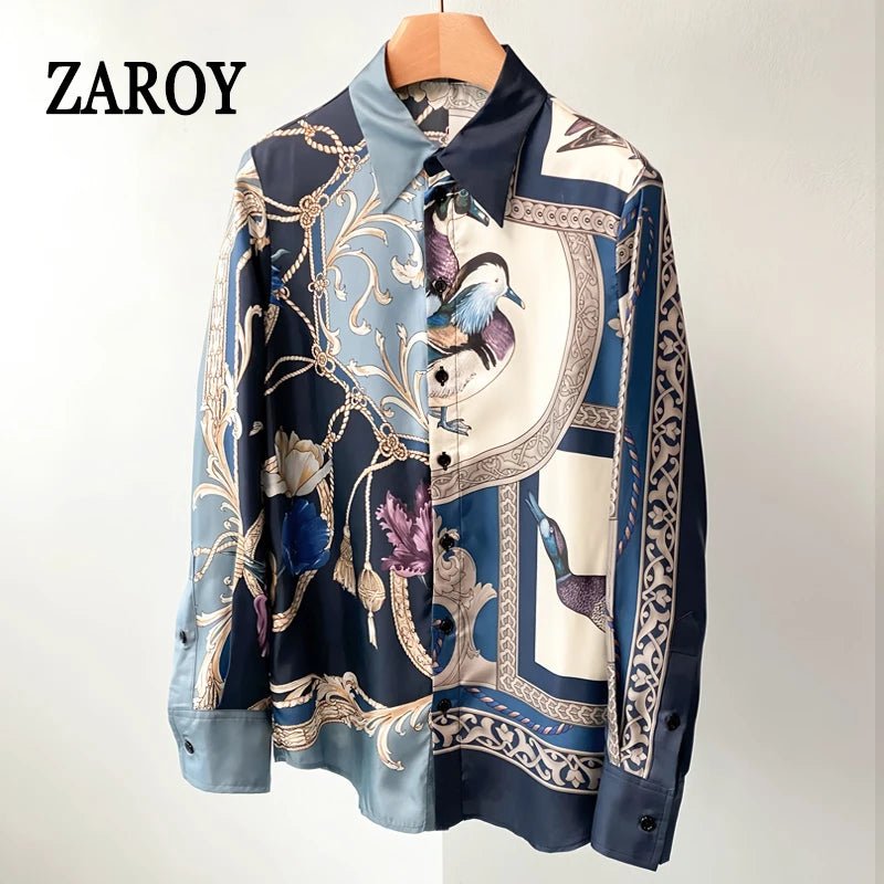 Chemises et blouses pour femmes, imprimé baroque vintage, style défilé de luxe. - NGSHOP-ONE