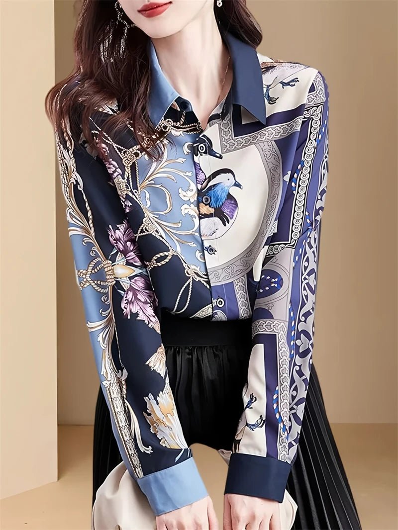 Chemises et blouses pour femmes, imprimé baroque vintage, style défilé de luxe. - NGSHOP-ONE