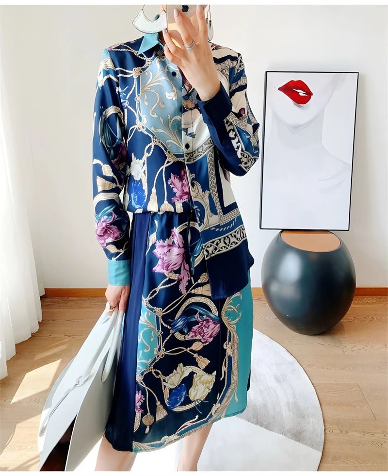 Chemises et blouses pour femmes, imprimé baroque vintage, style défilé de luxe. - NGSHOP-ONE